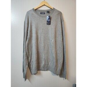 Chaps Sweater Men's 2XL Gray Knit Pullover Long Sleeve Crew Neck Casual NWT